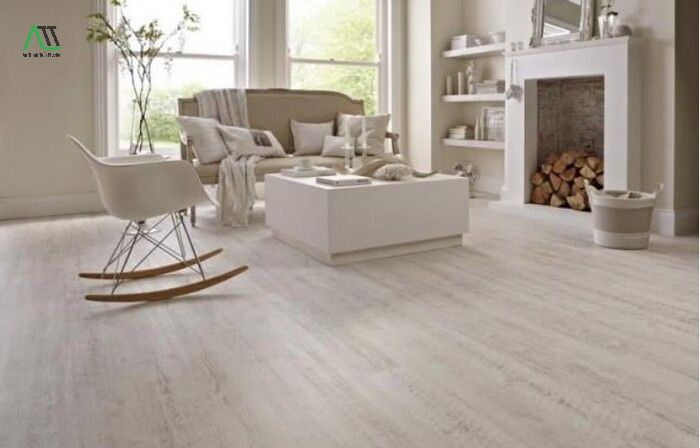 sàn nhựa giả gỗ màu trắng