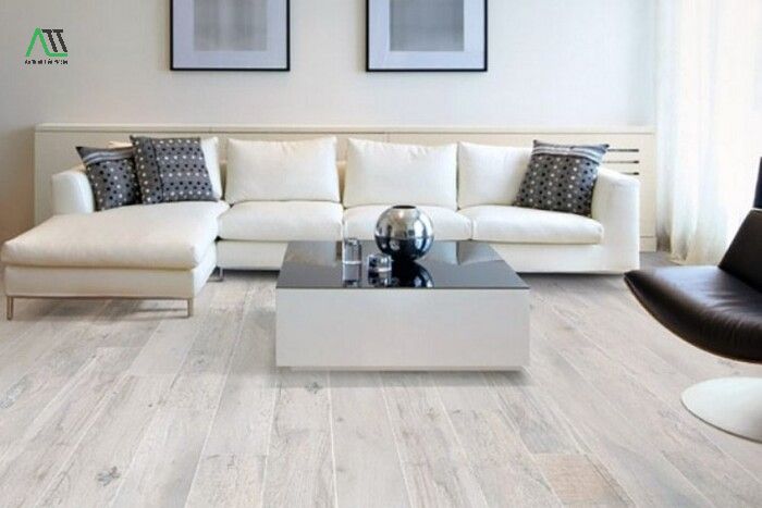 sàn nhựa giả gỗ màu trắng