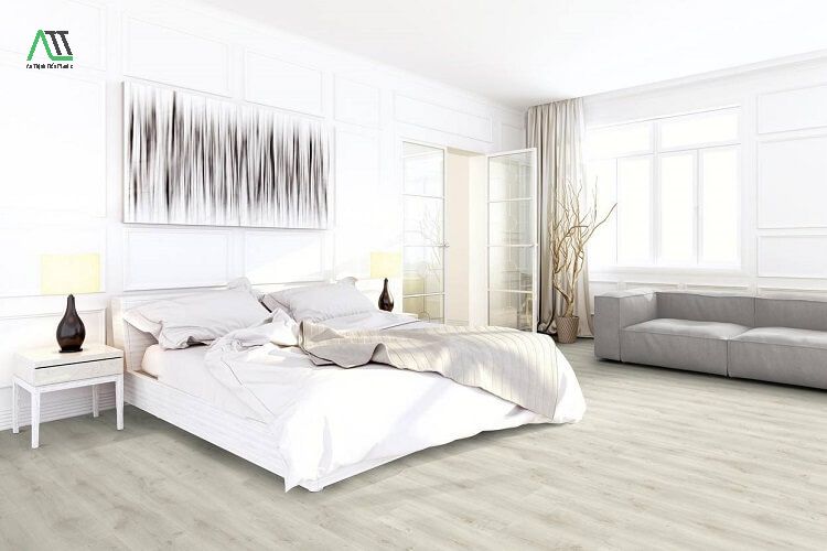 sàn nhựa giả gỗ màu trắng