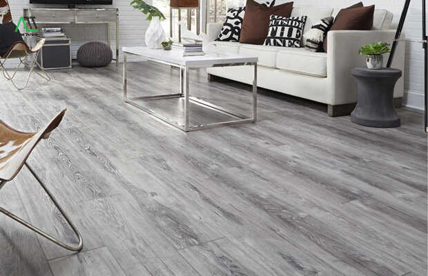 sàn nhựa giả gỗ màu xám