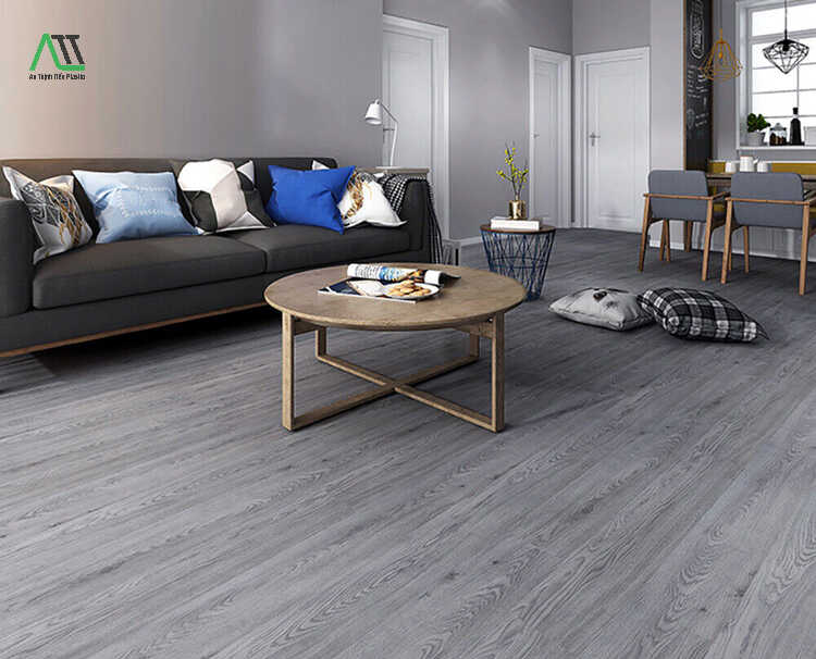 sàn nhựa giả gỗ màu xám