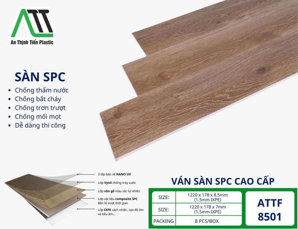 sàn nhựa hèm khóa spc