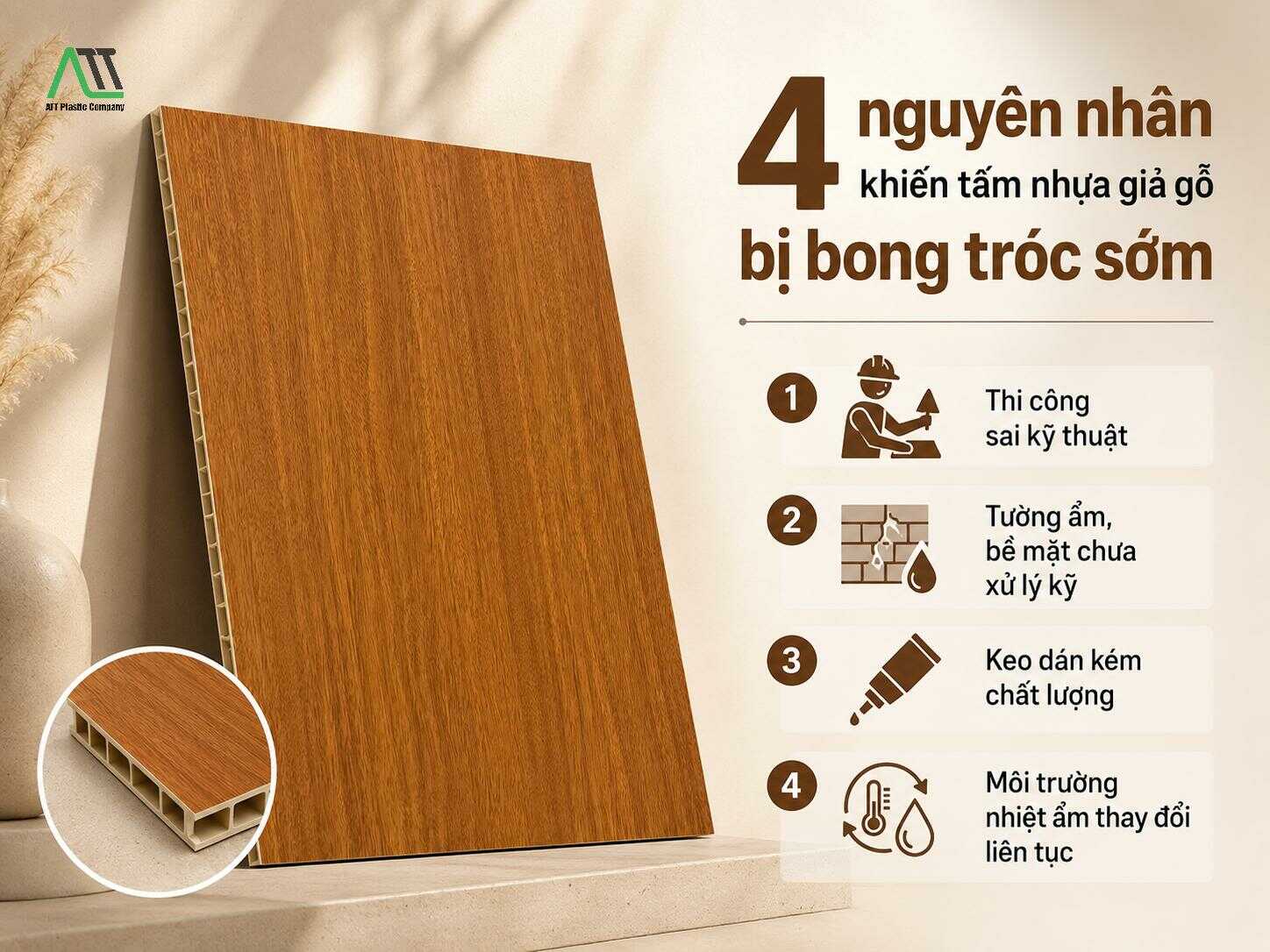 Tấm nhựa giả gỗ có bị bong tróc hay không