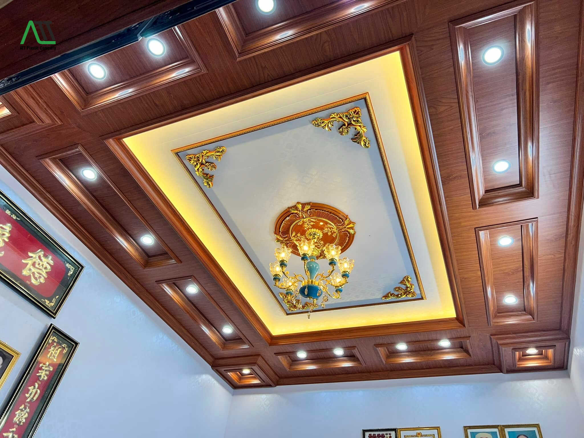tấm nhựa giả gỗ ốp trần