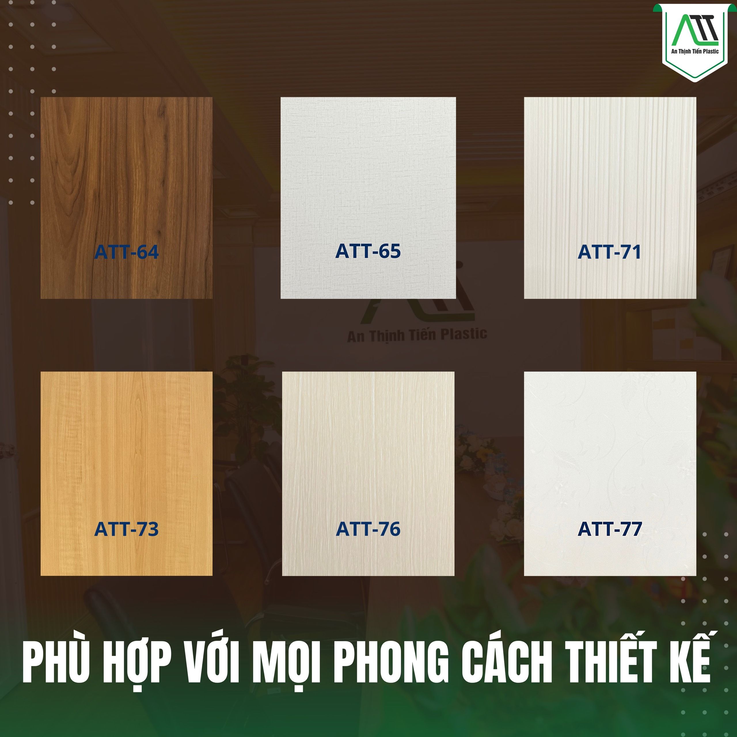 Bảng màu tấm ốp nano An Thịnh Tiến