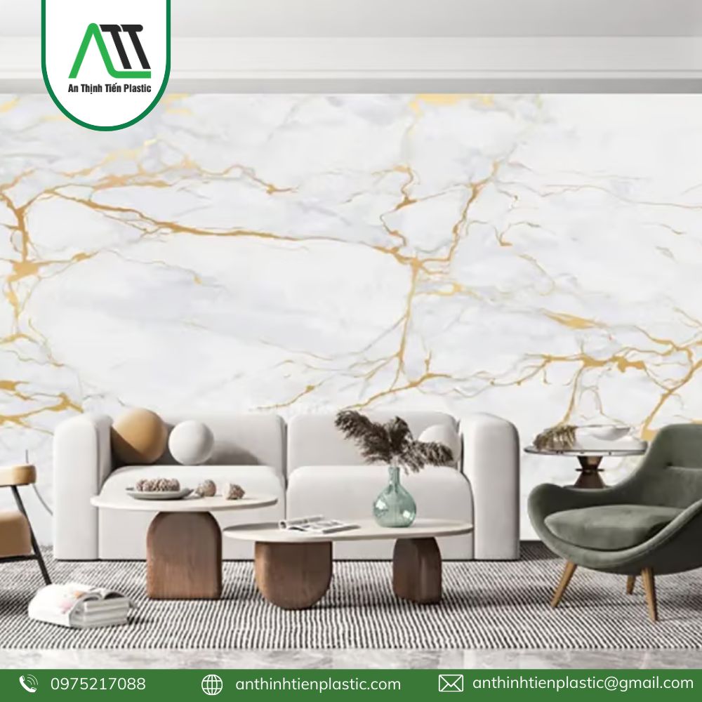 tấm ốp pvc vân đá dát vàng