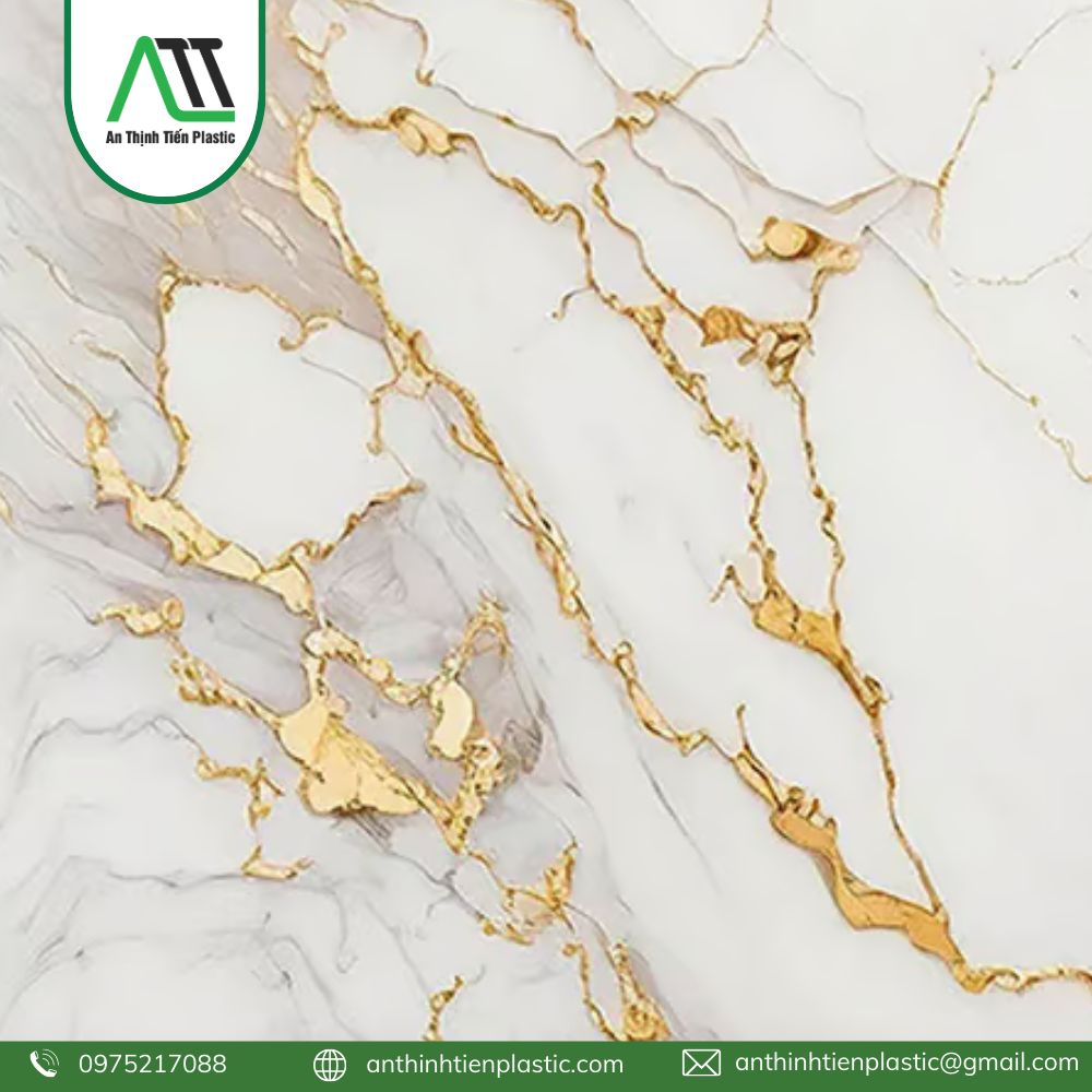 tấm ốp pvc vân đá dát vàng