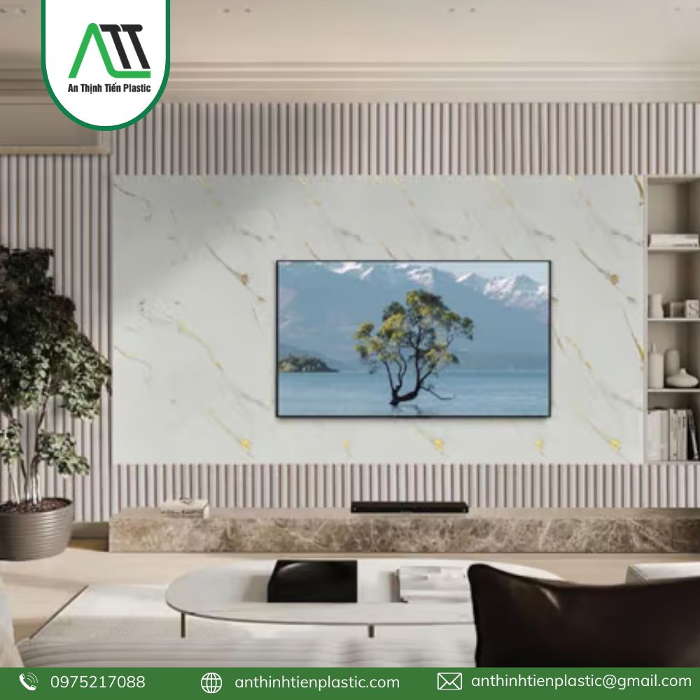 tấm ốp pvc vân đá dát vàng