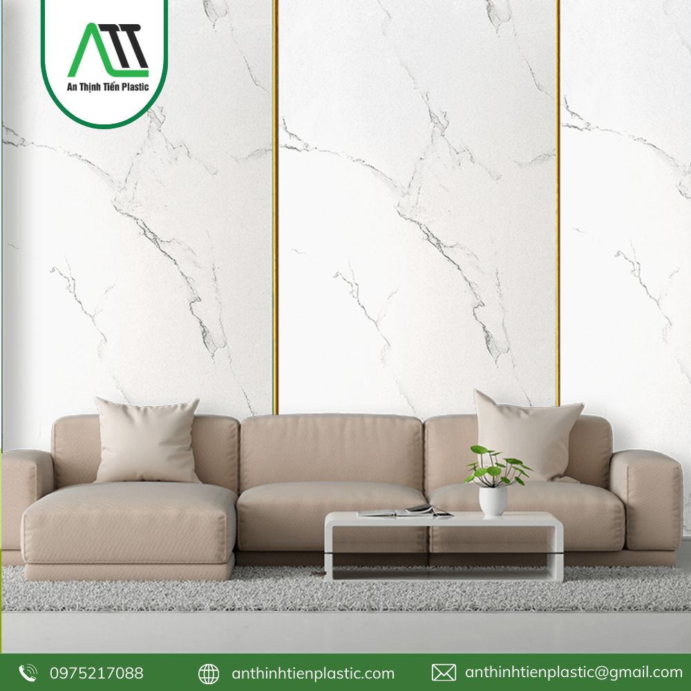 tấm ốp pvc vân đá dát vàng