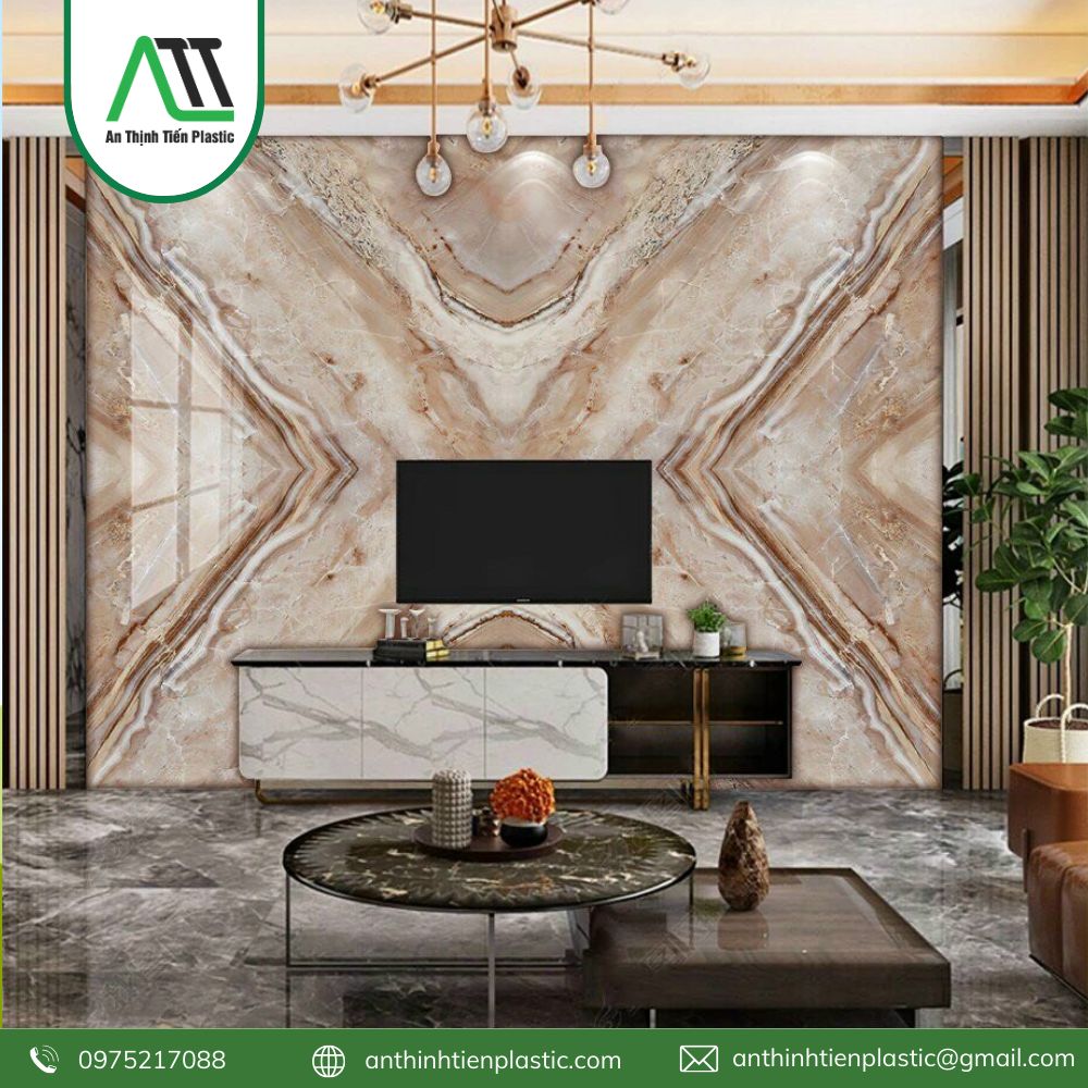 tấm ốp pvc vân đá dát vàng