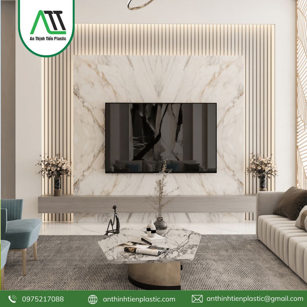 tấm ốp pvc vân đá dát vàng