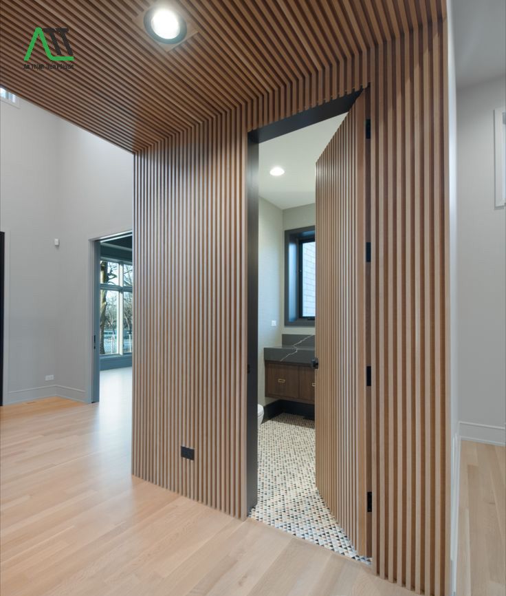 thi công lam sóng gỗ nhựa ốp tường