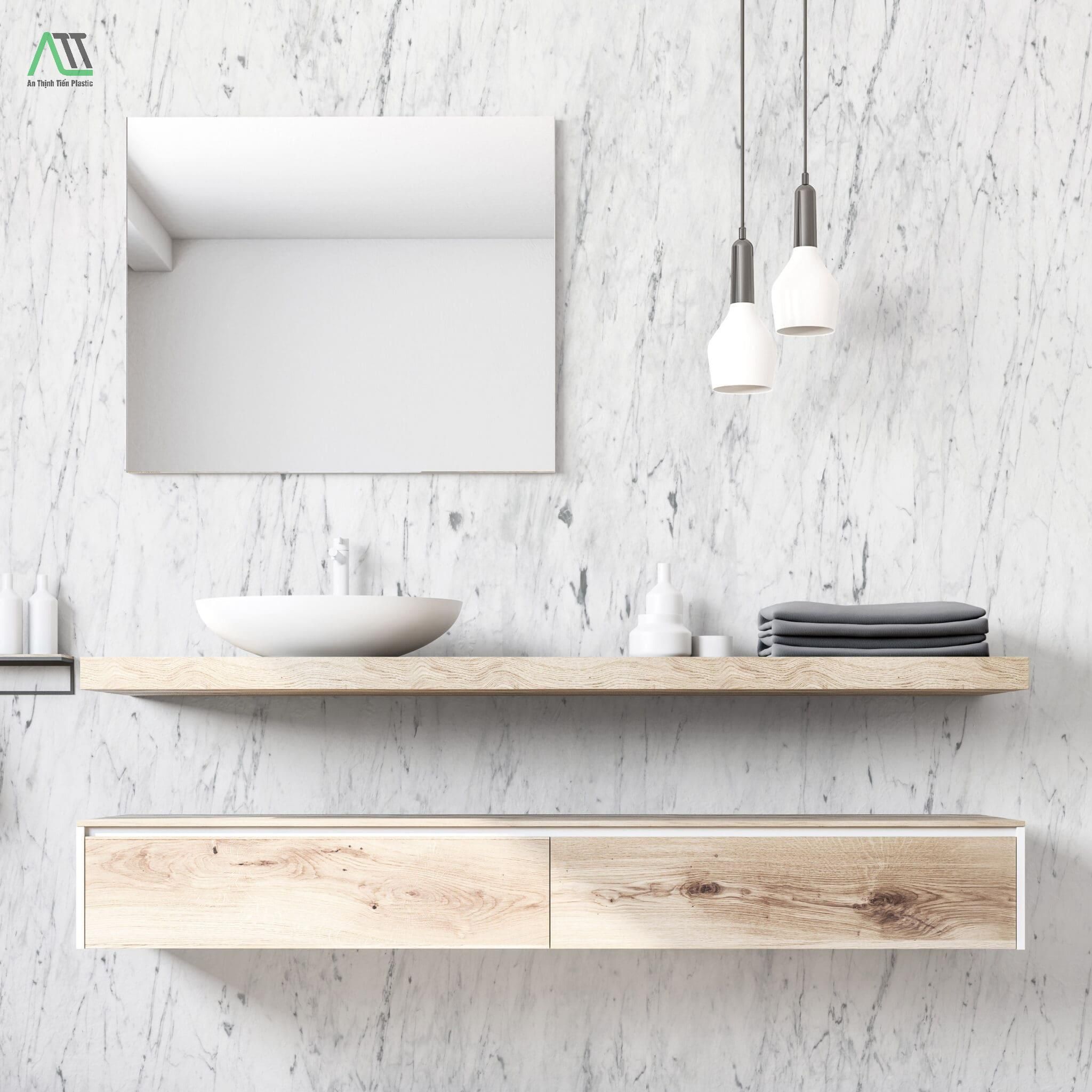 thi công tấm nhựa giả đá