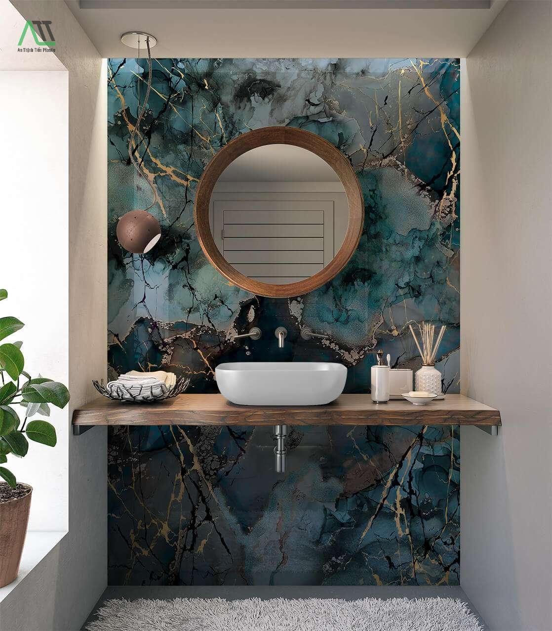 thi công tấm nhựa giả đá