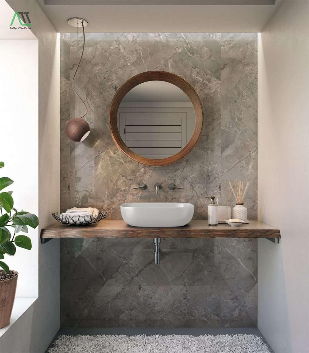 thi công tấm nhựa giả đá