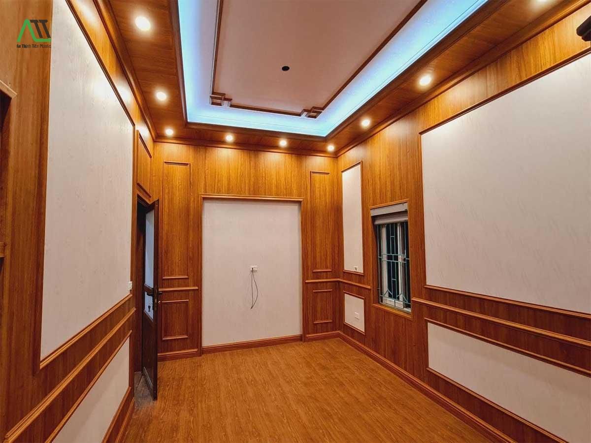 thi công tấm ốp nhựa giả đá