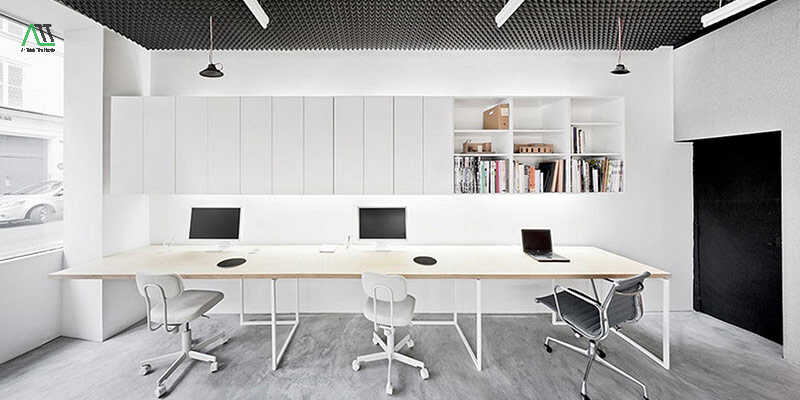 thiết kế nội thất văn phòng phong cách tối giản