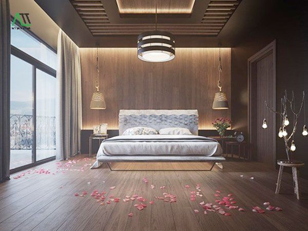 trần nhựa giả gỗ phòng ngủ