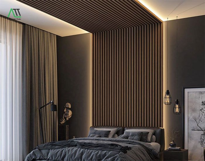 trần nhựa giả gỗ phòng ngủ