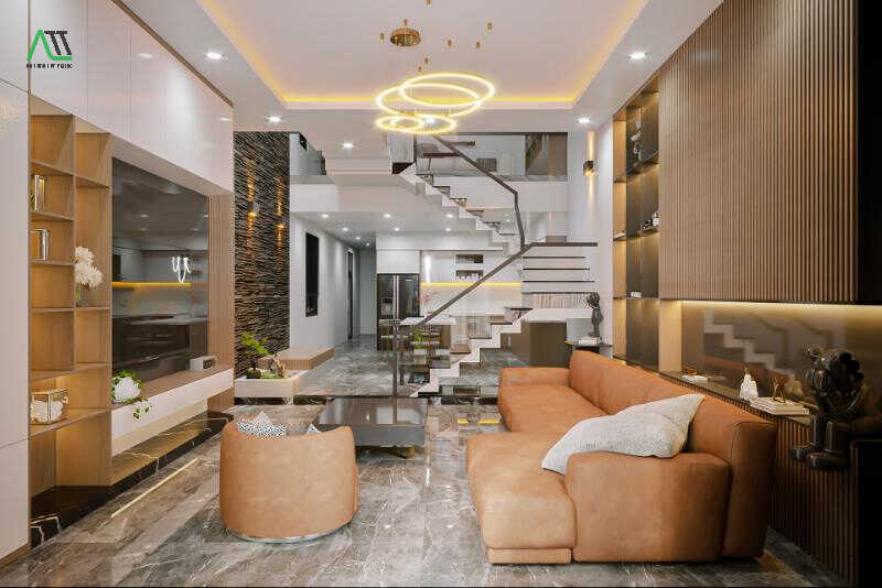 trang trí cầu thang phòng khách