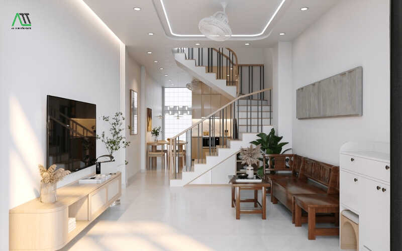 trang trí cầu thang phòng khách