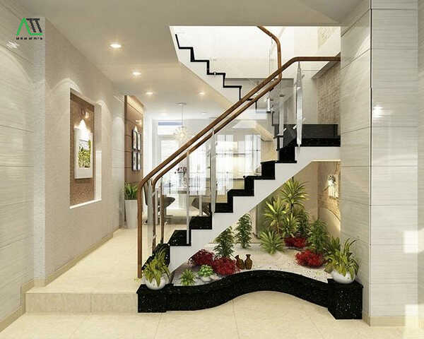 trang trí cầu thang phòng khách