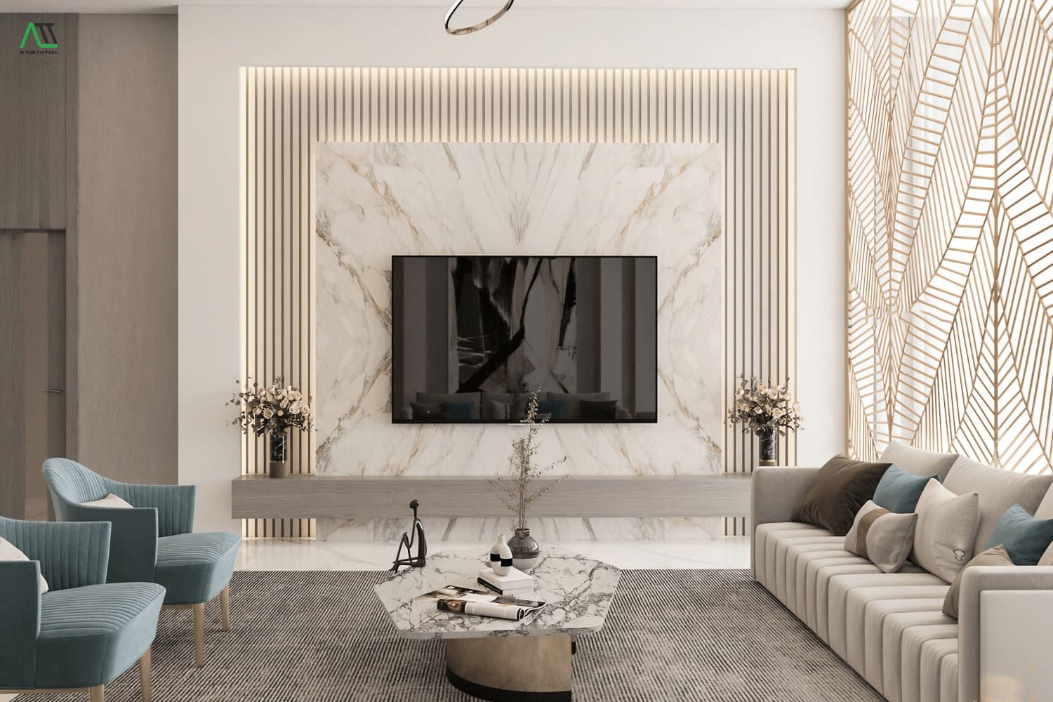 ứng dụng tấm pvc vân đá