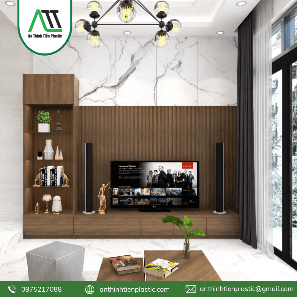 vách ốp tường phòng khách