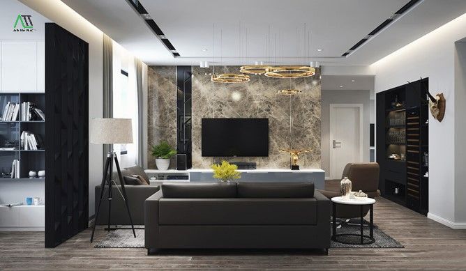 vật liệu ốp tường phòng khách