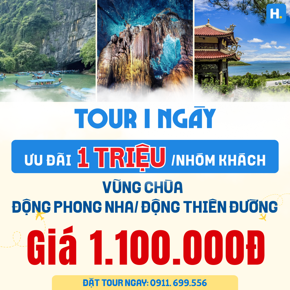 tour daily quảng bình Vũng Chùa - Động Phong Nha/Động Thiên Đường