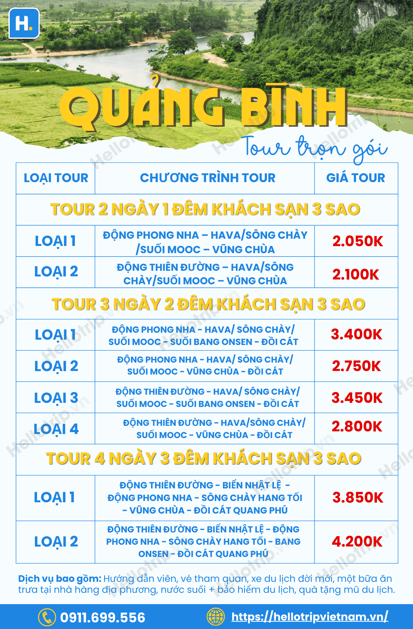 tour du lịch quảng bình tron gói 2026