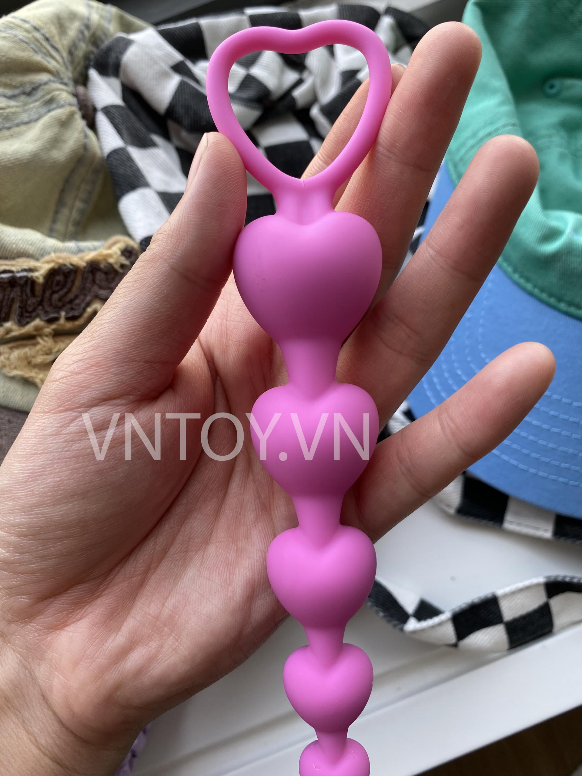Chuỗi hạt nhét hậu môn hình trái tim