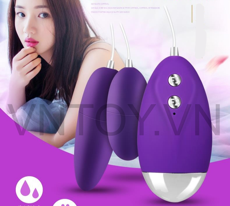 Trứng rung tình yêu 2 đầu Silicon 12 chế độ rung