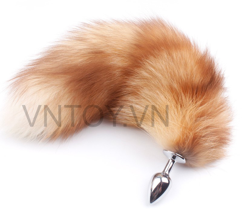 Đuôi cáo gắn hậu môn lông xù phích cắm Inox