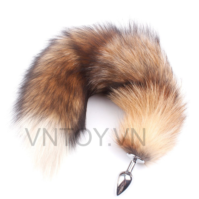 Đuôi cáo gắn hậu môn lông xù phích cắm Inox