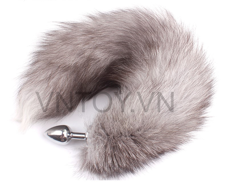 Đuôi cáo gắn hậu môn lông xù phích cắm Inox