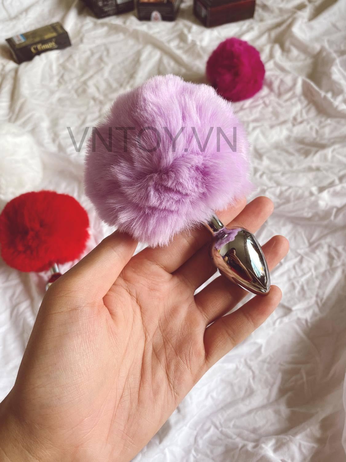 Đuôi thỏ gắn hậu môn phích cắm Inox