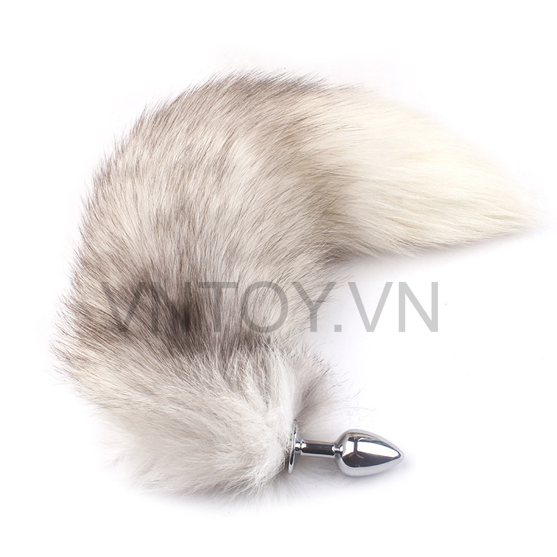 Đuôi cáo gắn hậu môn lông xù phích cắm Inox