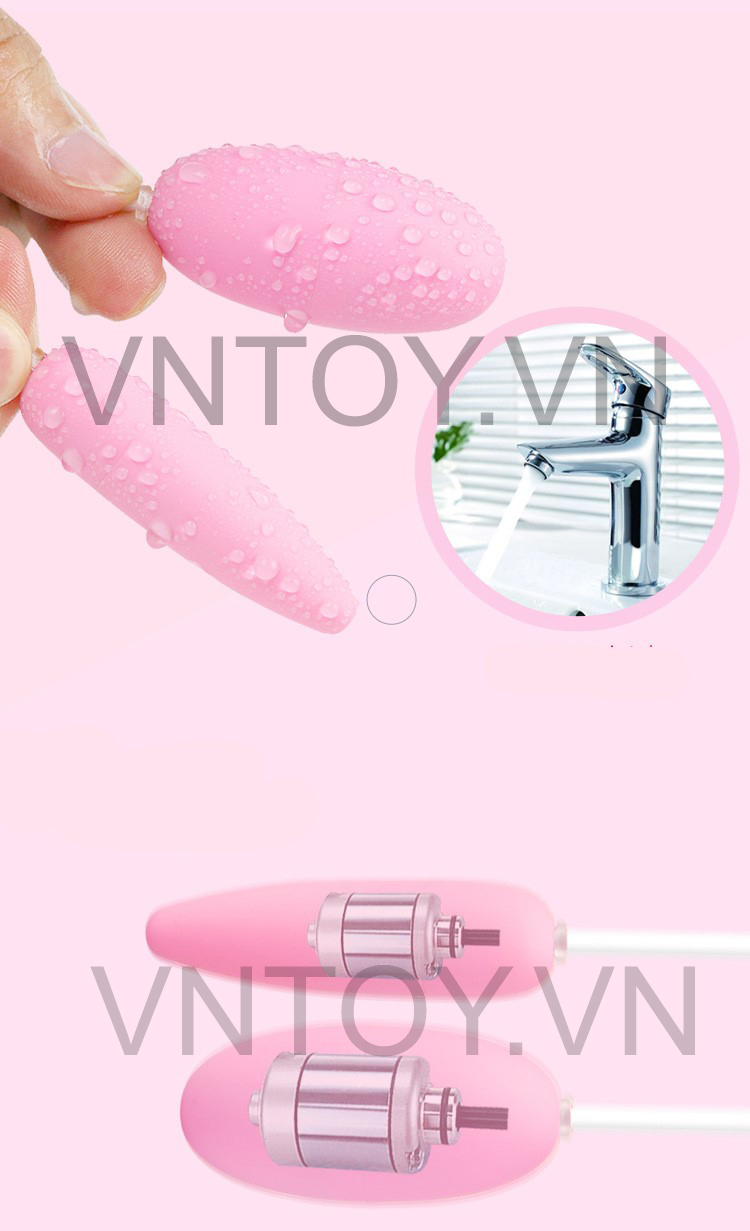 Trứng rung tình yêu Silicon 2 đầu sạc pin