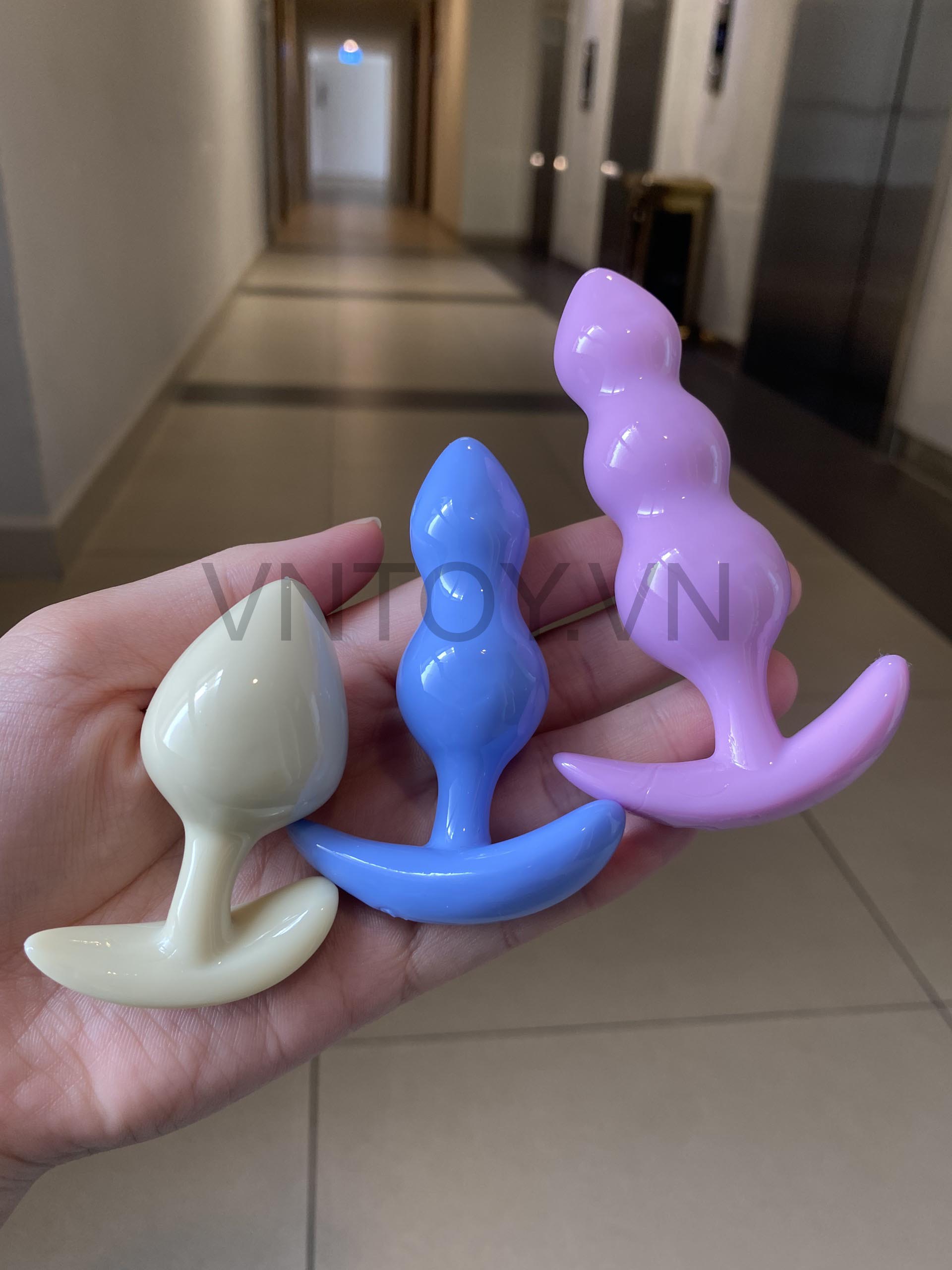 Phích cắm hậu môn Silicon TPE nhiều khúc