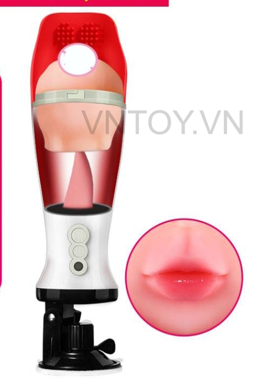 Cốc thủ dâm gắn tường tự động liếm dương vật rên la