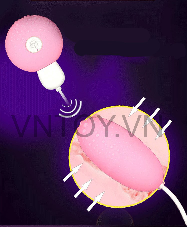 Trứng rung tình yêu Silicon 2 đầu sạc pin