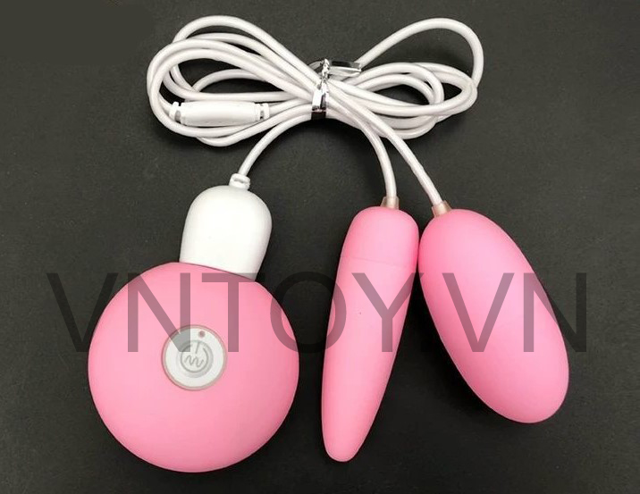 Trứng rung tình yêu Silicon 2 đầu sạc pin