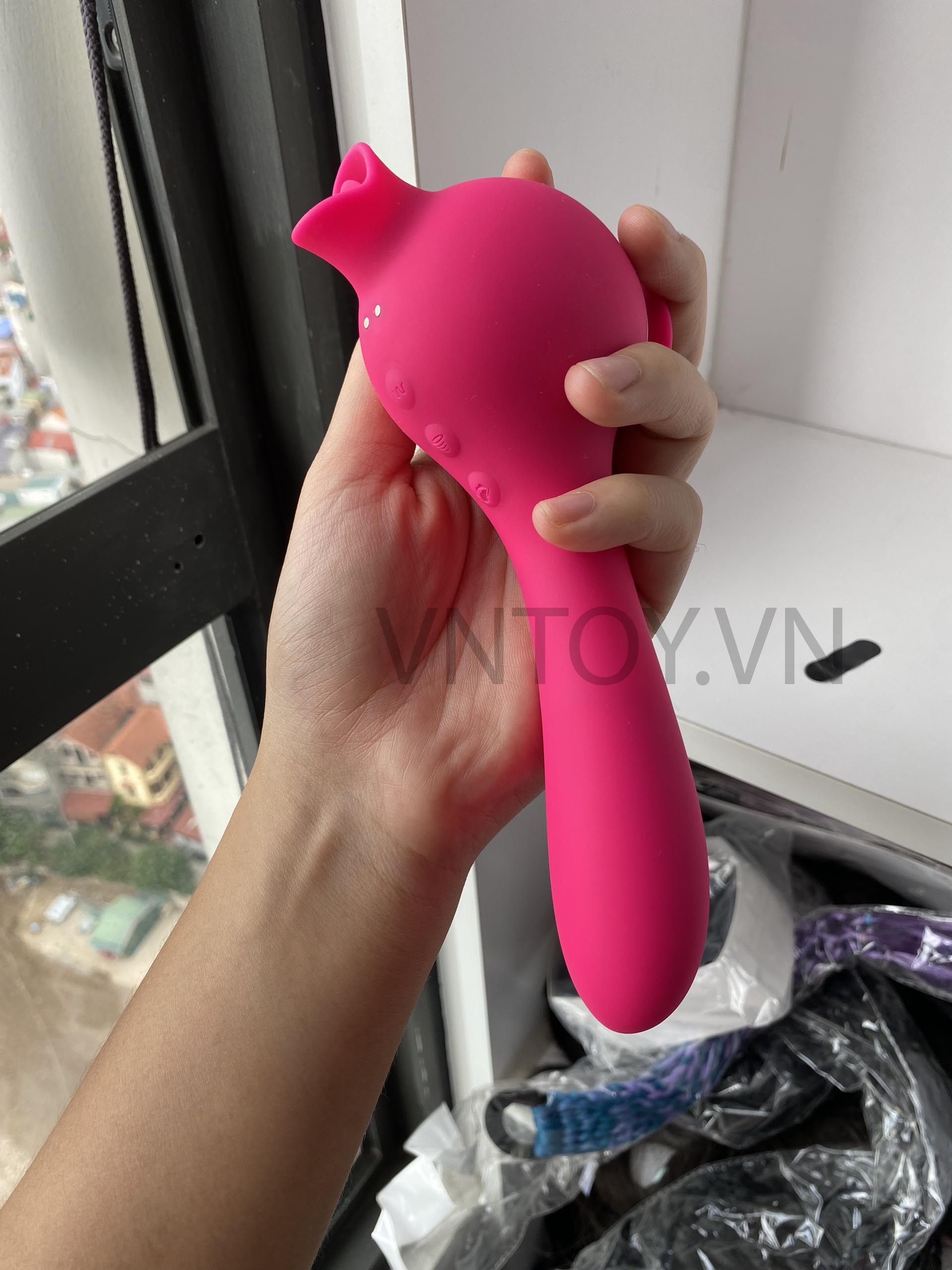 Máy rung liếm hút âm đạo cầm tay đa năng siêu cấp