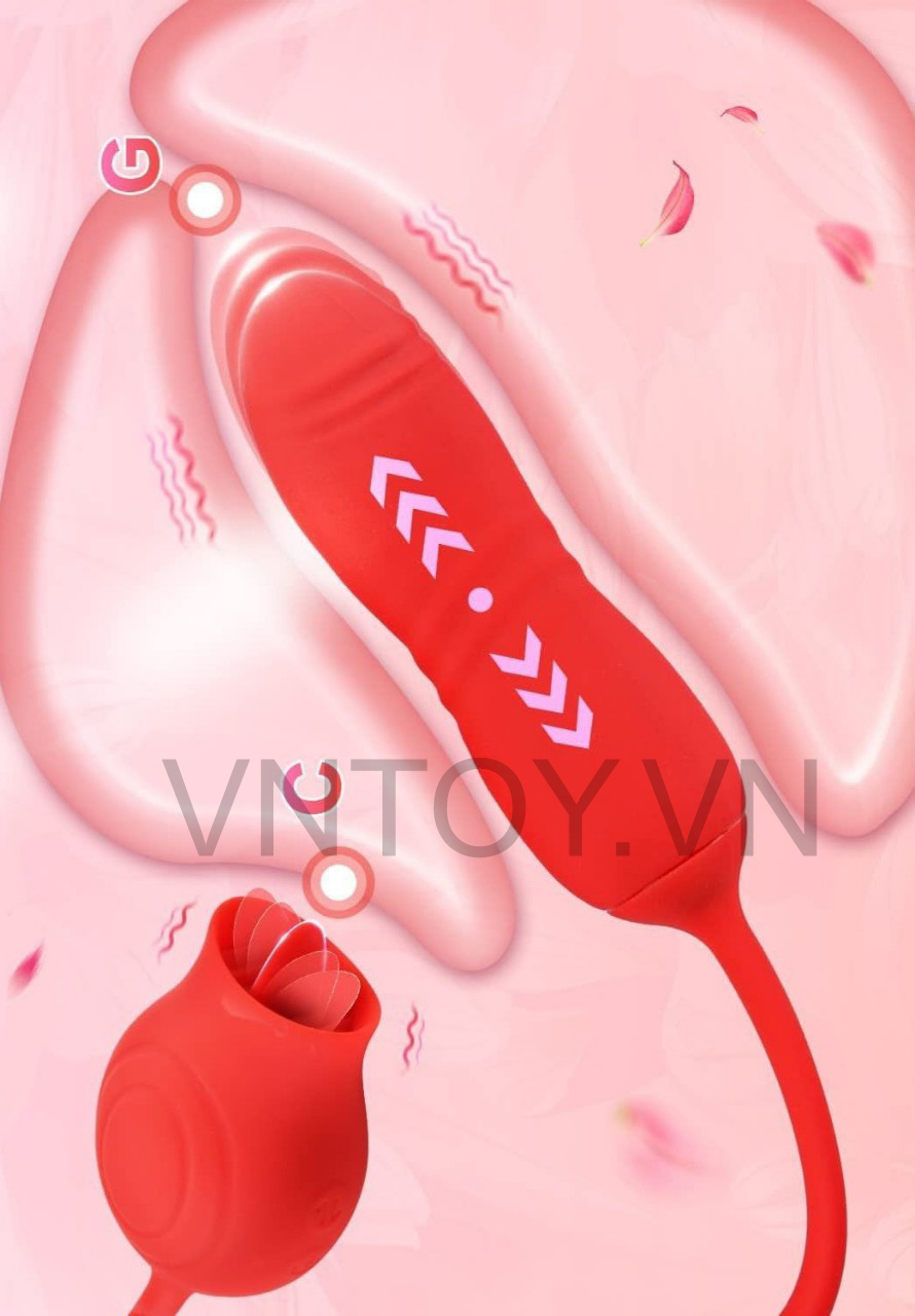 Trứng rung tình yêu thụt tự động kèm lưỡi liếm