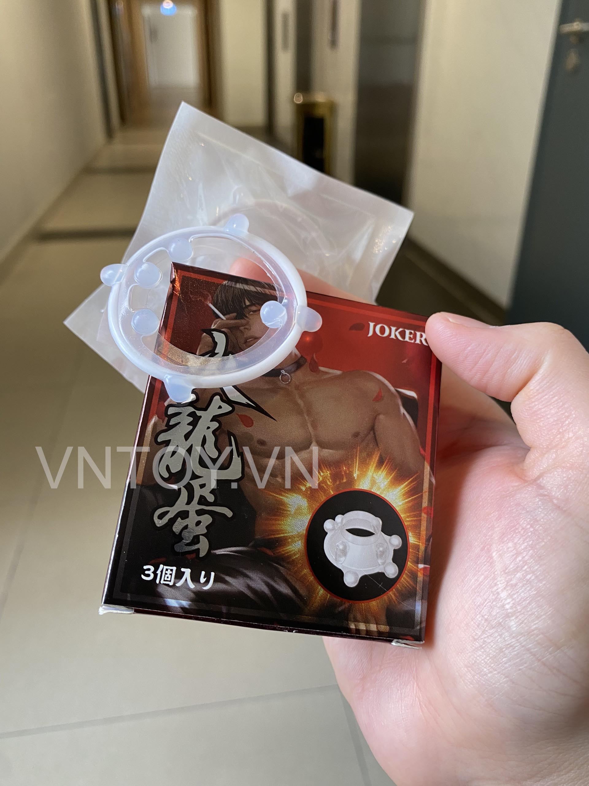 Vòng đeo dương vật gắn bi gai Joker - Hộp 3 cái