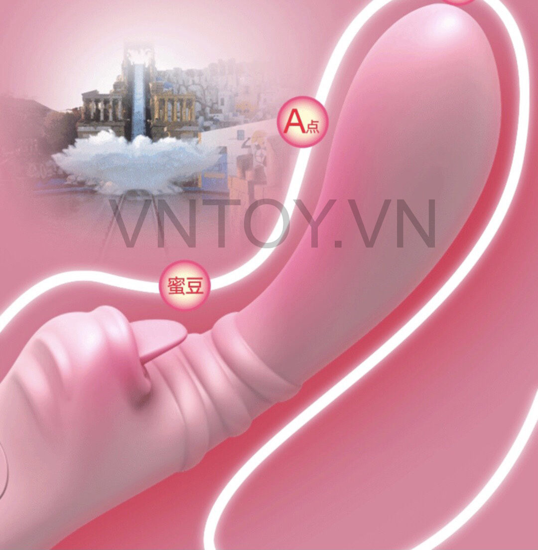 Máy rung tình yêu cong móc âm vật kèm lưỡi liếm điểm G