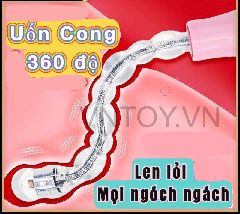 Máy rung hậu môn uốn lượn nhiều thanh bi sạc pin