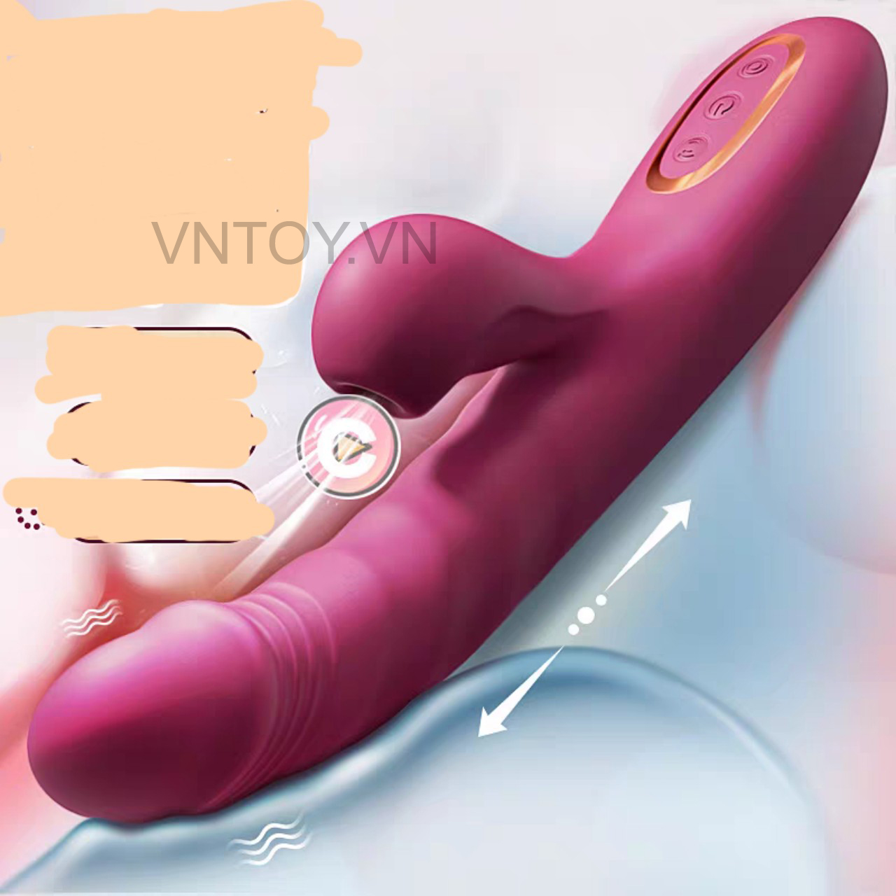 Dương vật giả rung thụt hút xoay vô cực tự động