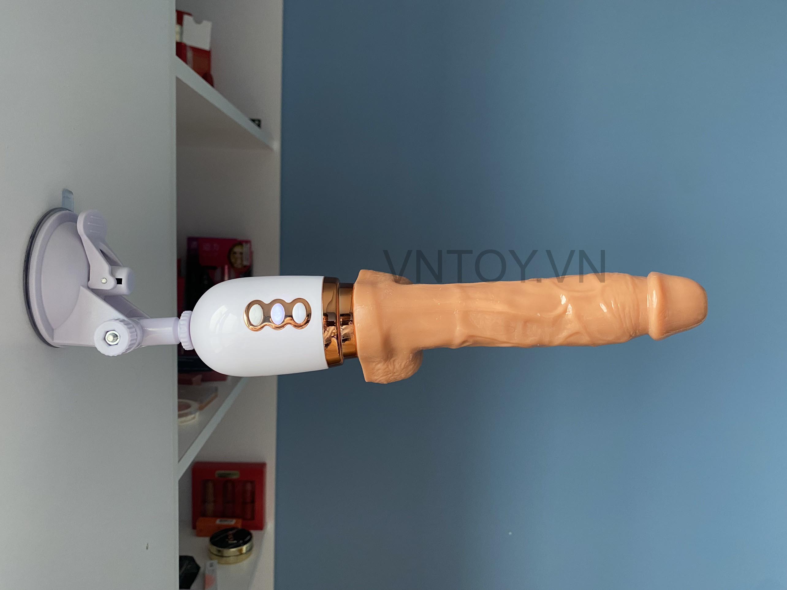 Dương vật giả có chân đế gắn tường tự động rung ngoáy thụt